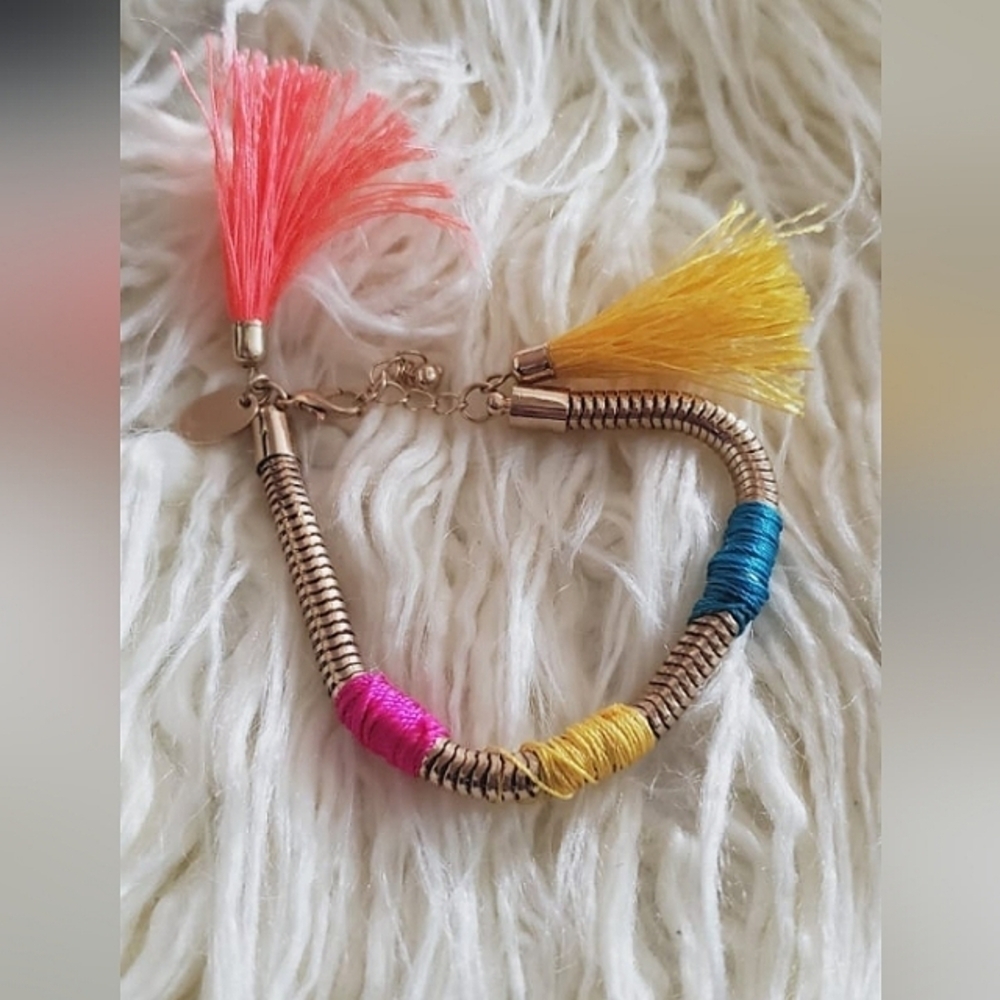 Tassel Bead Resin Bracelet - Multicolor 🌴